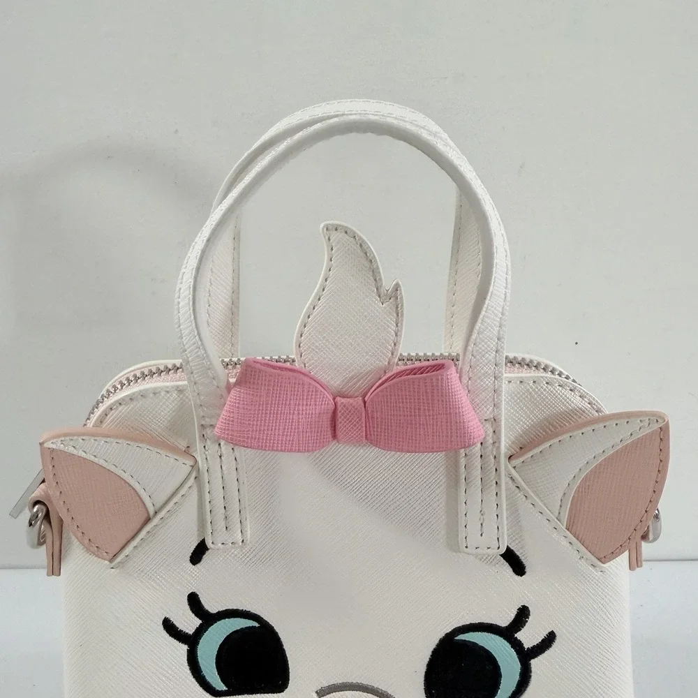Loungefly Aristocats Marie Micro Satchel Dome Bag Purse White Face Zip Top